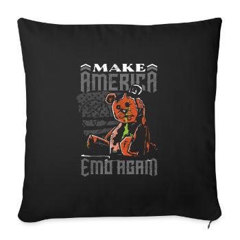 Emoticon Make America Emo Again Emocore Aesthetic - Sofa pillowcase 17,3'' x 17,3'' (45 x 45 cm) - black - Front