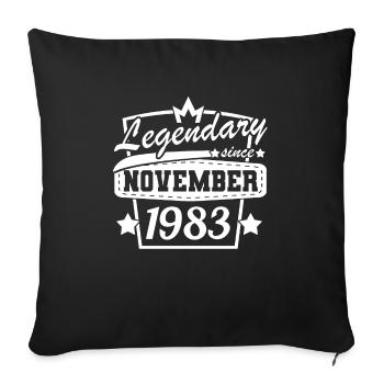 Novembre 1983 Rétro Anniversaire Design Anniversaire - Housse de coussin décorative 45 x 45 cm - noir - Devant