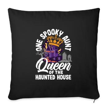 Un costume d’Halloween rétro de tante effrayant - Housse de coussin décorative 45 x 45 cm - noir - Devant
