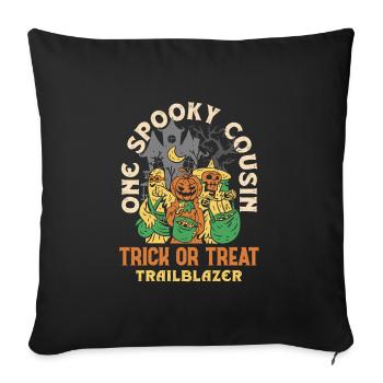 Un costume d’Halloween rétro cousin effrayant - Housse de coussin décorative 45 x 45 cm - noir - Devant