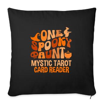 Un costume d’Halloween rétro de tante effrayant - Housse de coussin décorative 45 x 45 cm - noir - Devant