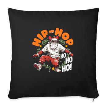 Hip-hop ho ho ho DJ Xmas Hip Hop Breakdance - Housse de coussin décorative 45 x 45 cm - noir - Devant