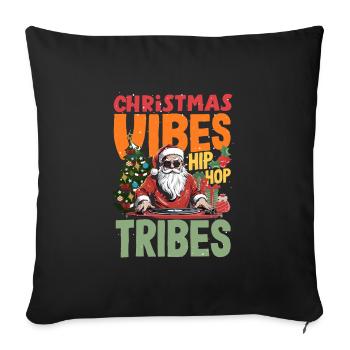 Ambiance de Noël tribus hip-hop DJ Noël Hip Hop - Housse de coussin décorative 45 x 45 cm - noir - Devant