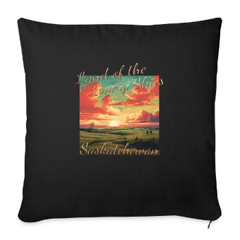 Saskatchewan - Land of the Living Skies - Clouds D - Sofa pillowcase 17,3'' x 17,3'' (45 x 45 cm) - black - Front