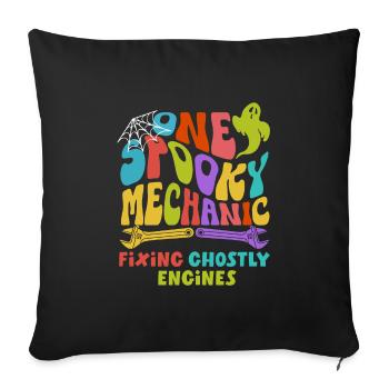 Un mécanicien effrayant Retro Groovy Halloween Costume - Housse de coussin décorative 45 x 45 cm - noir - Devant