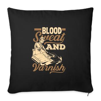 Blood Sweat et Vernis Travail du bois - Housse de coussin décorative 45 x 45 cm - noir - Devant