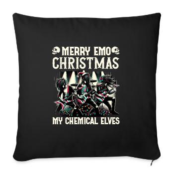 Joyeux Emo Noël Mes Elfes Chimiques Emocore - Housse de coussin décorative 45 x 45 cm - noir - Devant