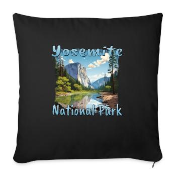 Yosemite National Park: Bunte Landschaft im - Sofakissenbezug 45 x 45 cm - Schwarz - Vorne