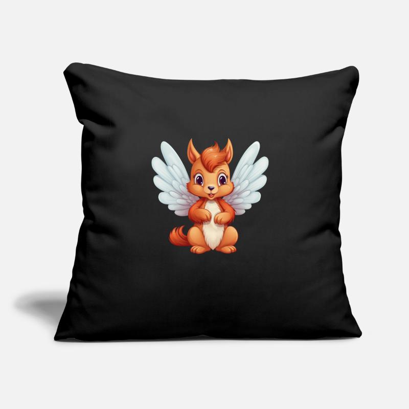 Süßes Eichhörnchen-Engel-Comic Sofakissenbezug 45 x 45 cm