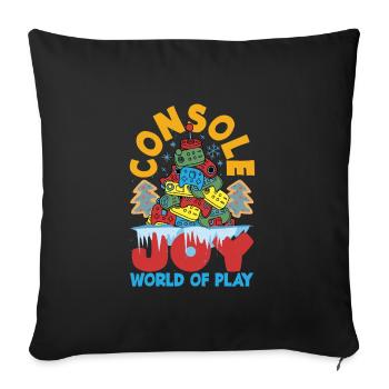 Mode inspirée du jeu Jeux sur le thème des Fêtes - Housse de coussin décorative 45 x 45 cm - noir - Devant