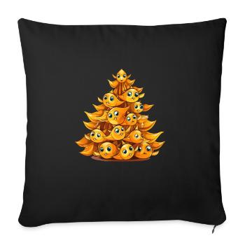 Festive Goldfish: A Whimsical - Sofa pillowcase 17,3'' x 17,3'' (45 x 45 cm) - black - Front