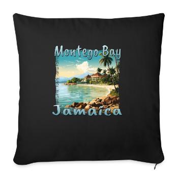 Montego Bay Vibes: Grunge Aesthetic Meets Caribbean - Sofa pillowcase 17,3'' x 17,3'' (45 x 45 cm) - black - Front
