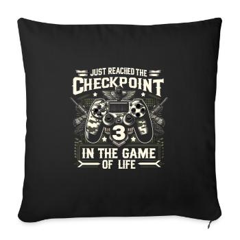3yr BDay Funny Gamer 3 Level 3 Year Old Birthday - Sofa pillowcase 17,3'' x 17,3'' (45 x 45 cm) - black - Front