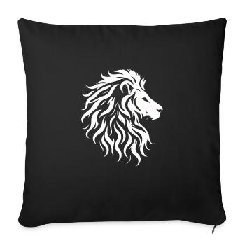 Silhouette majestueuse de tête de lion - Housse de coussin décorative 45 x 45 cm - noir - Devant
