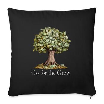 Money Tree Design - Go for the Grow - Sofa pillowcase 17,3'' x 17,3'' (45 x 45 cm) - black - Front