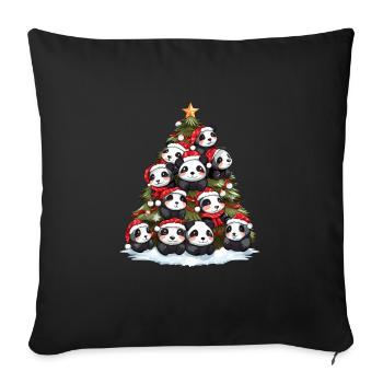 Christmas Panda Christmas Tree Fir Tree - Sofa pillowcase 17,3'' x 17,3'' (45 x 45 cm) - black - Front