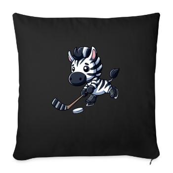Zebra auf dem Eis: Eishockey neu definiert! - Sofakissenbezug 45 x 45 cm - Schwarz - Vorne