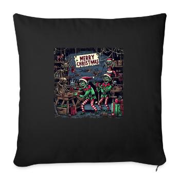 Christmas Zombie Gnome Imp Factory - Sofa pillowcase 17,3'' x 17,3'' (45 x 45 cm) - black - Front