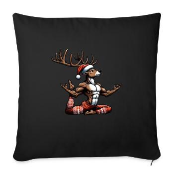 Reindeer Yoga Meditation Christmas - Sofa pillowcase 17,3'' x 17,3'' (45 x 45 cm) - black - Front