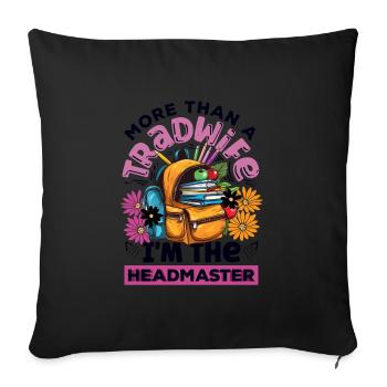 Classic Homeschool Mom Tradwife Homeschooling - Sofa pillowcase 17,3'' x 17,3'' (45 x 45 cm) - black - Front