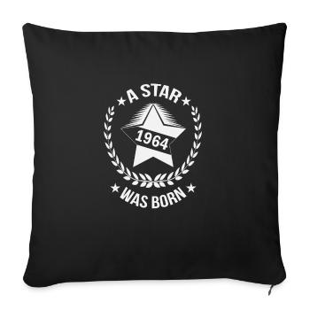 1964 Star Birth 60th Birthday Star - Sofa pillowcase 17,3'' x 17,3'' (45 x 45 cm) - black - Front