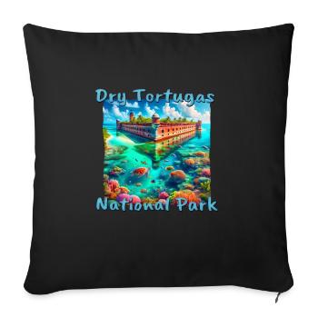 Dry Tortugas National Park Florida – Grunge Style - Sofa pillowcase 17,3'' x 17,3'' (45 x 45 cm) - black - Front