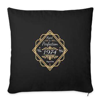 Millésime 1974 Parfaitement vieilli - Housse de coussin décorative 45 x 45 cm - noir - Devant