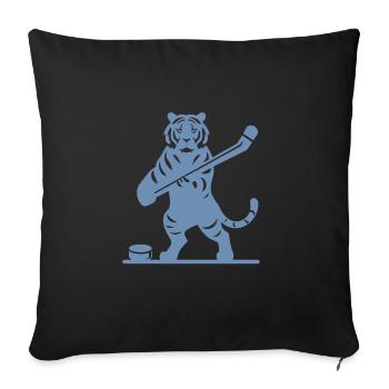 Tigre Hockey Sur Glace Silhouette De Joueur De Hockey Sur Glace - Housse de coussin décorative 45 x 45 cm - noir - Devant