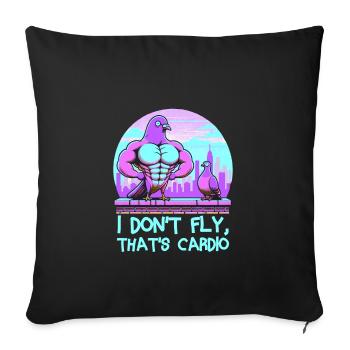 Pigeon Workout Bodybuilding Fitness Gym Muscle - Sofakissenbezug 45 x 45 cm - Schwarz - Vorne