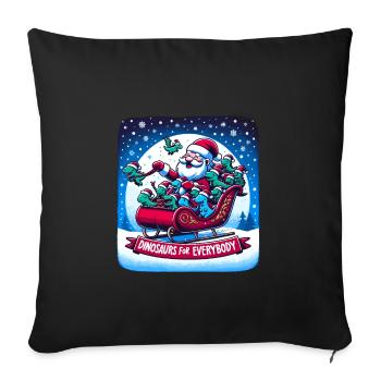 Festive Dinosaur for Everybody Christmas - Sofa pillowcase 17,3'' x 17,3'' (45 x 45 cm) - black - Front