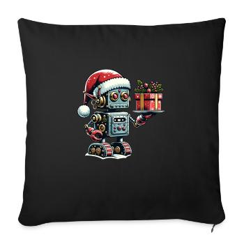 Christmas Robot - Gifts for Santa Claus - Sofa pillowcase 17,3'' x 17,3'' (45 x 45 cm) - black - Front