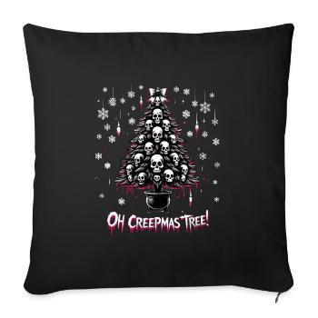 Oh Creepmas Tree Creepy Festive Goth Emo Horror - Sofa pillowcase 17,3'' x 17,3'' (45 x 45 cm) - black - Front