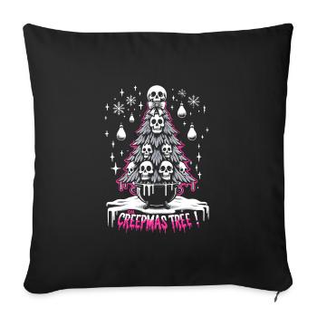 Oh Creepmas Tree Creepy Festive Goth Emo Horror - Sofa pillowcase 17,3'' x 17,3'' (45 x 45 cm) - black - Front