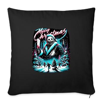 Merry Christmas Festive Slasher Candy Cane Menace - Sofa pillowcase 17,3'' x 17,3'' (45 x 45 cm) - black - Front