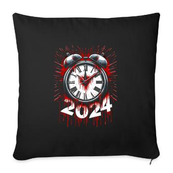 Blood Splatter Clock 80s Slasher Horror New - Sofa pillowcase 17,3'' x 17,3'' (45 x 45 cm) - black - Front