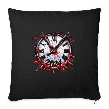 Blood Splatter Clock 80s Slasher Horror New - Sofa pillowcase 17,3'' x 17,3'' (45 x 45 cm) - black - Front