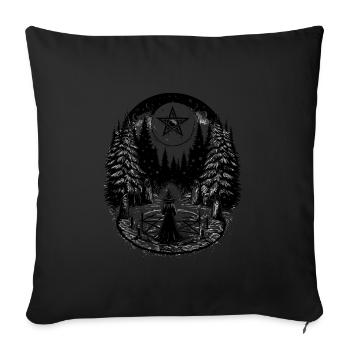Witch's Winter Solstice Yule Celebration - Sofa pillowcase 17,3'' x 17,3'' (45 x 45 cm) - black - Front