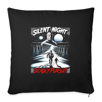 Silent Night, Deadly Pursuit - Winter Horror Chase - Sofakissenbezug 45 x 45 cm - Schwarz - Vorne