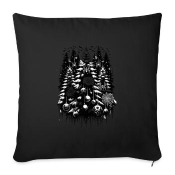 Frightful Festive Forest Christmas Gothic Winter - Sofa pillowcase 17,3'' x 17,3'' (45 x 45 cm) - black - Front