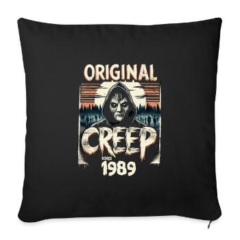 Vintage Creep depuis 1989 - anniversaire d’horreur rétro - Housse de coussin décorative 45 x 45 cm - noir - Devant