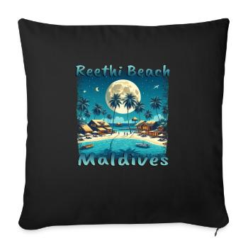 Reethi Beach Maldives Night - Sofa pillowcase 17,3'' x 17,3'' (45 x 45 cm) - black - Front