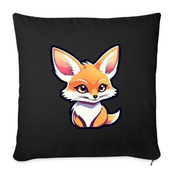 Desert Fox Fennec Drawing - Sofa pillowcase 17,3'' x 17,3'' (45 x 45 cm) - black - Front