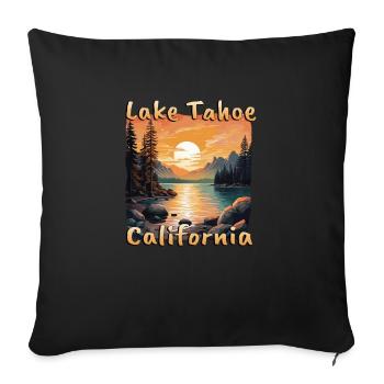 Lake Tahoe California Nevada USA Vacation Camping - Sofa pillowcase 17,3'' x 17,3'' (45 x 45 cm) - black - Front
