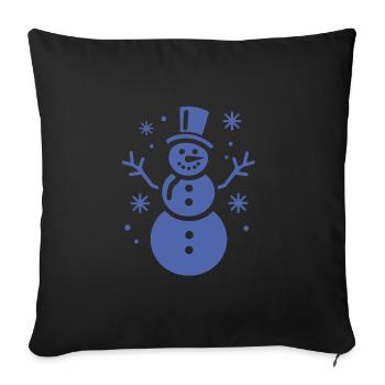 Snowman Silhouette Minimalist - Sofa pillowcase 17,3'' x 17,3'' (45 x 45 cm) - black - Front