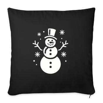Snowman Silhouette Minimalist - Sofa pillowcase 17,3'' x 17,3'' (45 x 45 cm) - black - Front