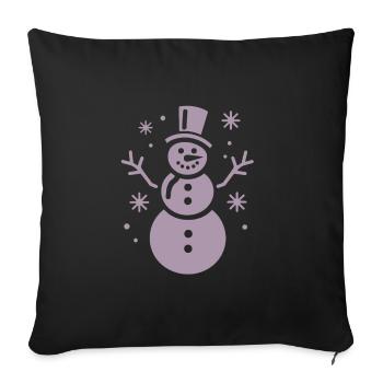 Snowman Silhouette Minimalist - Sofa pillowcase 17,3'' x 17,3'' (45 x 45 cm) - black - Front