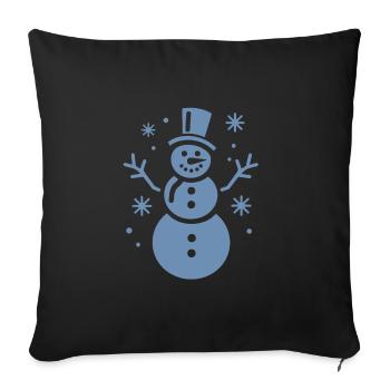 Snowman Silhouette Minimalist - Sofa pillowcase 17,3'' x 17,3'' (45 x 45 cm) - black - Front
