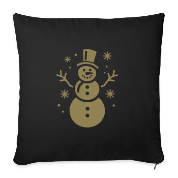 Snowman Silhouette Minimalist - Sofa pillowcase 17,3'' x 17,3'' (45 x 45 cm) - black - Front