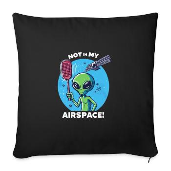 Alien Grün Fliegenklatsche Satellit Abwehr - Sofakissenbezug 45 x 45 cm - Schwarz - Vorne