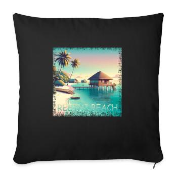 Maldives Reethi Beach – Grunge Holiday Paradise - Sofa pillowcase 17,3'' x 17,3'' (45 x 45 cm) - black - Front